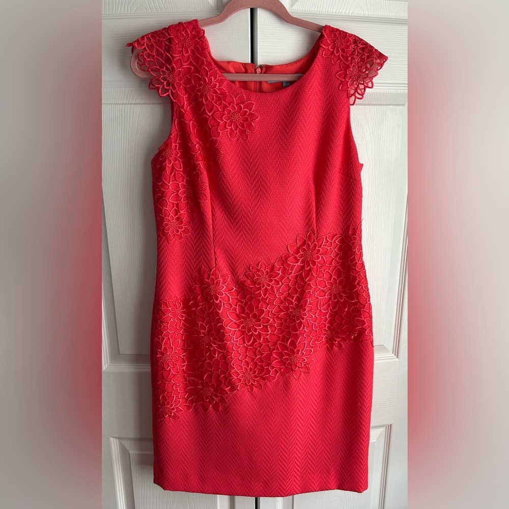 ANTONIO MELANI Red Floral Dress with Lace Details